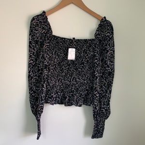 Floral smocked body top